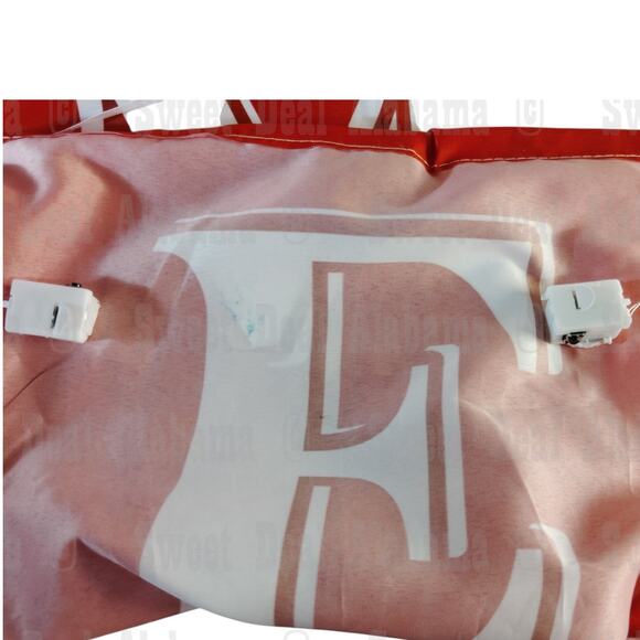 Vertical Welcome Banner – Red with Checkered Heart, Lighted Down The Sides - Picture 5 of 10